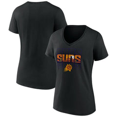 Phoenix Suns Women's Announcer V-Neck T-Shirt Black