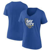 Golden State Warriors Women's Huddle V-Neck T-Shirt Royal