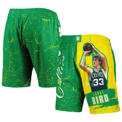 Larry Bird Boston Celtics Hardwood Classics Player Burst Shorts Kelly Green