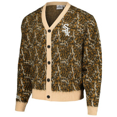 Chicago White Sox PLEASURES Cheetah Cardigan Button-Up Sweater - Brown