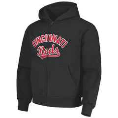 Cincinnati Reds PLEASURES Opening Day Full-Zip Hoodie - Black Hoodies