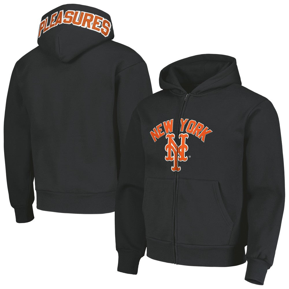 New York Mets PLEASURES Opening Day Full-Zip Hoodie - Black Hoodies