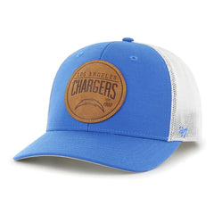 Los Angeles Chargers '47 Leather Head Flex Hat Powder Blue
