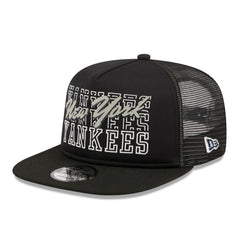 New York Yankees New Era Street Team A-Frame Trucker 9FIFTY Snapback Hat - Black Hats