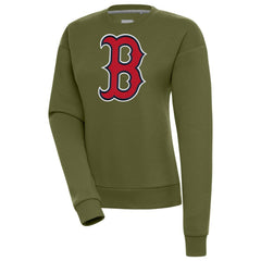 Boston Red Sox Antigua Women's Victory Pullover Sweatshirt - Olive Pullover
