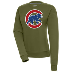Chicago Cubs Antigua Women's Victory Pullover Sweatshirt - Olive Pullover