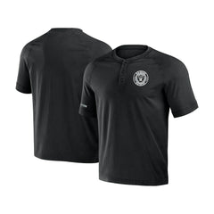 Las Vegas Raiders NFL x Darius Rucker Collection Washed Raglan Henley T-Shirt Black
