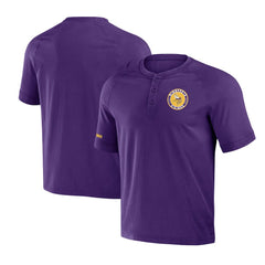 Minnesota Vikings NFL x Darius Rucker Collection Washed Raglan Henley T-Shirt Purple
