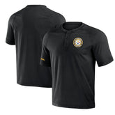 Pittsburgh Steelers NFL x Darius Rucker Collection Washed Raglan Henley T-Shirt Black