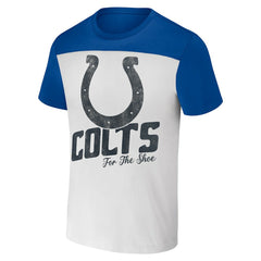 Indianapolis Colts NFL x Darius Rucker Collection Colorblocked T-Shirt White/Royal