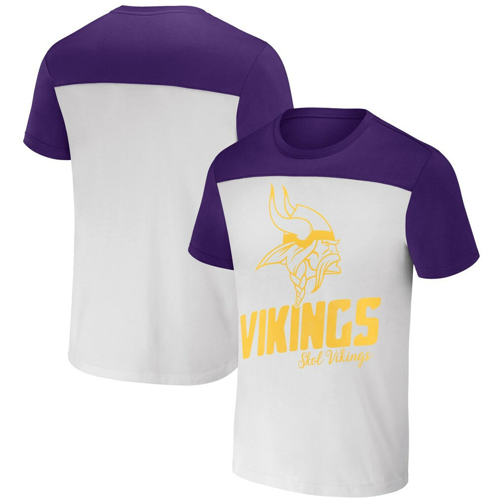 Minnesota Vikings NFL x Darius Rucker Collection Colorblocked T-Shirt Cream