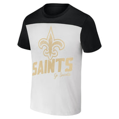 New Orleans Saints NFL x Darius Rucker Collection Colorblocked T-Shirt White/Black