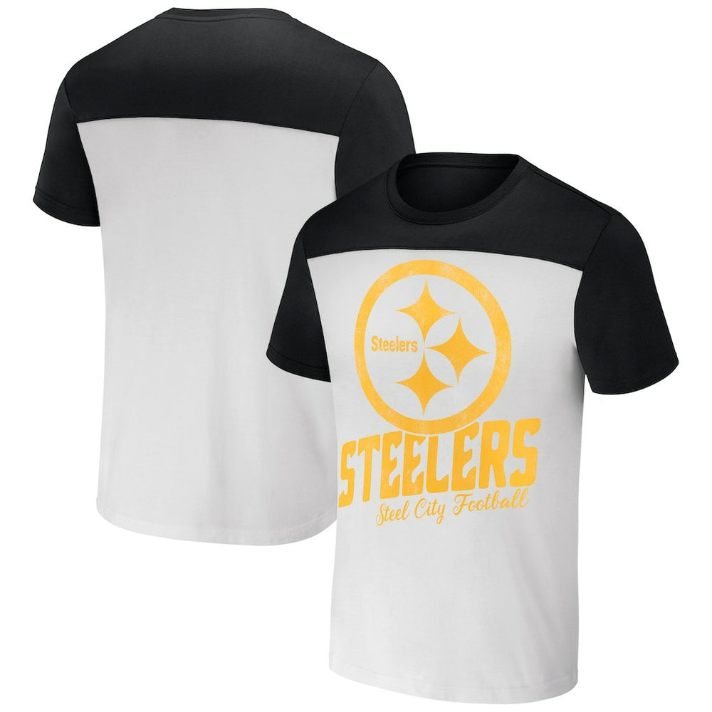 Pittsburgh Steelers NFL x Darius Rucker Collection Colorblocked T-Shirt White/Black