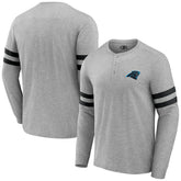 Carolina Panthers NFL x Darius Rucker Collection Henley Long Sleeve T-Shirt Heather Gray