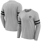 Las Vegas Raiders NFL x Darius Rucker Collection Henley Long Sleeve T-Shirt Heather Gray