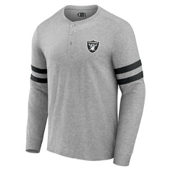 Las Vegas Raiders NFL x Darius Rucker Collection Henley Long Sleeve T-Shirt Heather Gray
