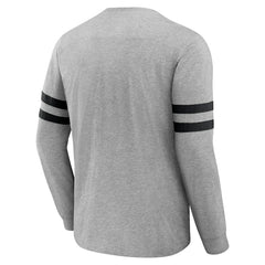 Las Vegas Raiders NFL x Darius Rucker Collection Henley Long Sleeve T-Shirt Heather Gray