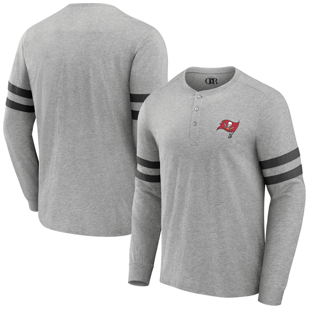 Tampa Bay Buccaneers NFL x Darius Rucker Collection Henley Long Sleeve T-Shirt Heather Gray