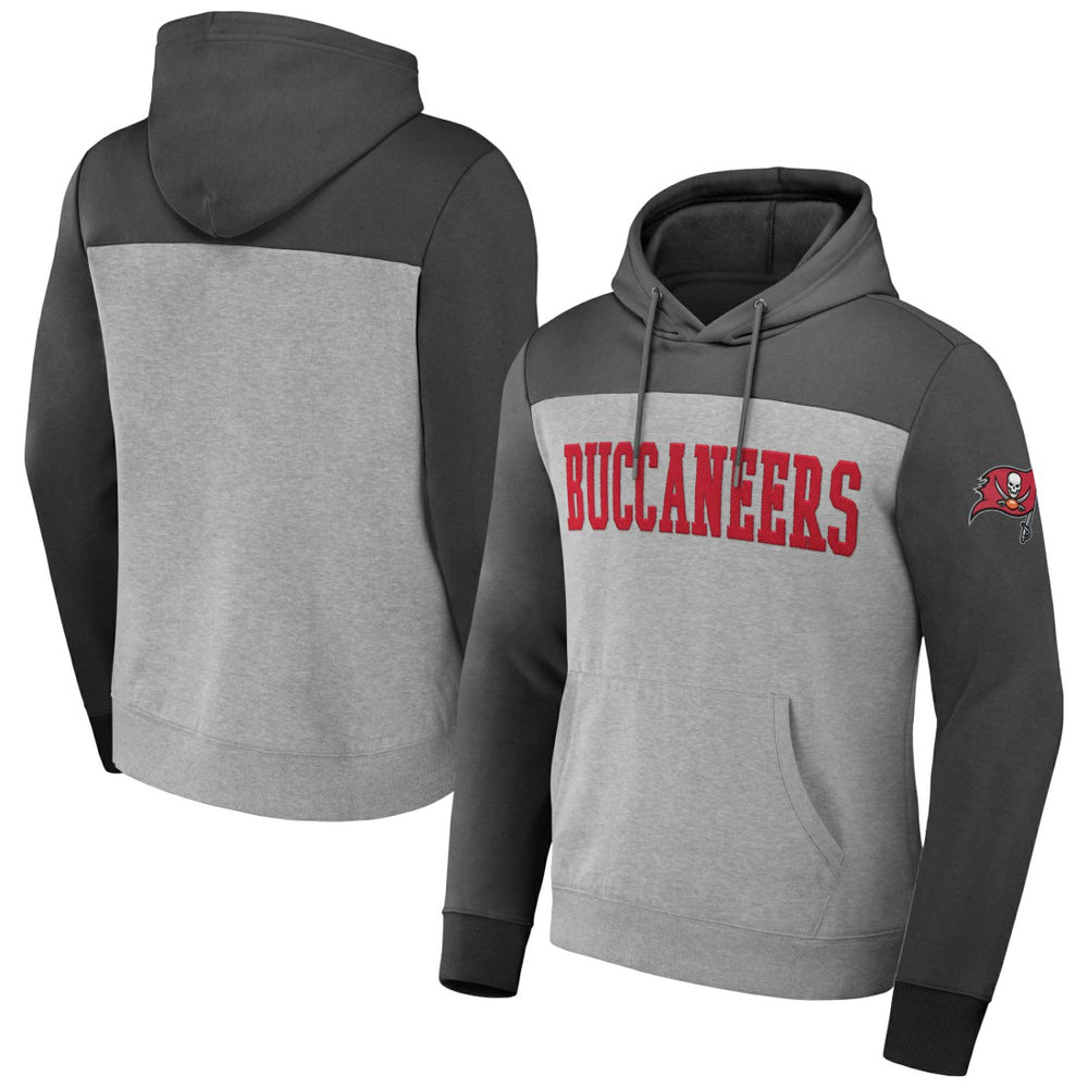 Tampa Bay Buccaneers NFL x Darius Rucker Collection Color Blocked Pullover Hoodie Heather Gray