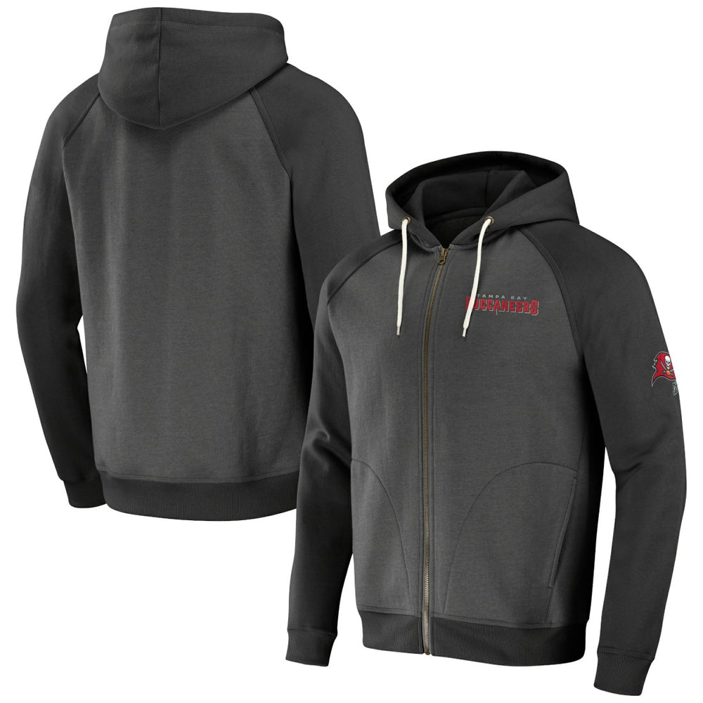 Tampa Bay Buccaneers NFL x Darius Rucker Collection Raglan Full-Zip Hoodie Pewter