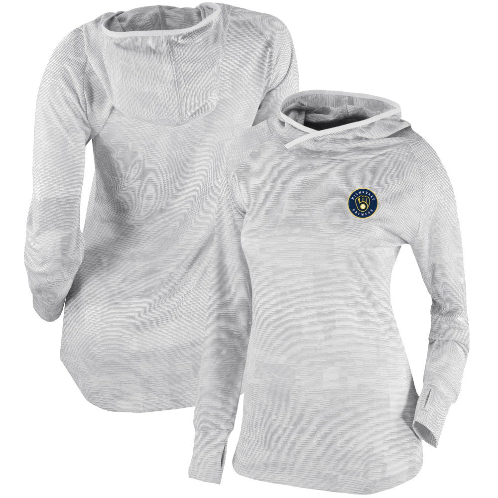Milwaukee Brewers Columbia Women's Omni-Wick Sunday Ball Pullover Hoodie - White Hoodies