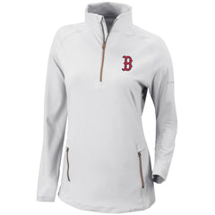 Boston Red Sox Columbia Women's Omni-Wick Outward Nine Quarter-Zip Pullover Top - White Pullover