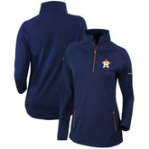 Houston Astros Columbia Women's Omni-Wick Outward Nine Quarter-Zip Pullover Top - Navy Pullover
