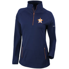Houston Astros Columbia Women's Omni-Wick Outward Nine Quarter-Zip Pullover Top - Navy Pullover