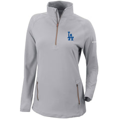 Los Angeles Dodgers Columbia Women's Omni-Wick Outward Nine Quarter-Zip Pullover Top - Gray Pullover