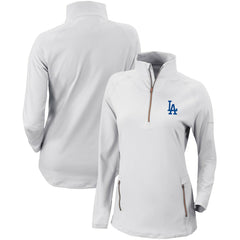 Los Angeles Dodgers Columbia Women's Omni-Wick Outward Nine Quarter-Zip Pullover Top - White Pullover