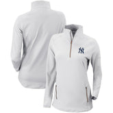 New York Yankees Columbia Women's Omni-Wick Outward Nine Quarter-Zip Pullover Top - White Pullover