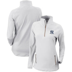 New York Yankees Columbia Women's Omni-Wick Outward Nine Quarter-Zip Pullover Top - White Pullover