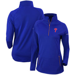 Philadelphia Phillies Columbia Women's Omni-Wick Outward Nine Quarter-Zip Pullover Top - Royal Pullover