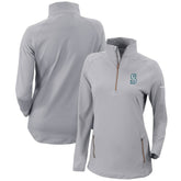 Seattle Mariners Columbia Women's Omni-Wick Outward Nine Quarter-Zip Pullover Top - Gray Pullover