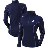 Atlanta Braves Columbia Women's Omni-Wick Shotgun Quarter-Zip Pullover Top - Navy Pullover