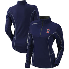 Boston Red Sox Columbia Women's Omni-Wick Shotgun Quarter-Zip Pullover Top - Navy Pullover