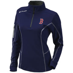 Boston Red Sox Columbia Women's Omni-Wick Shotgun Quarter-Zip Pullover Top - Navy Pullover