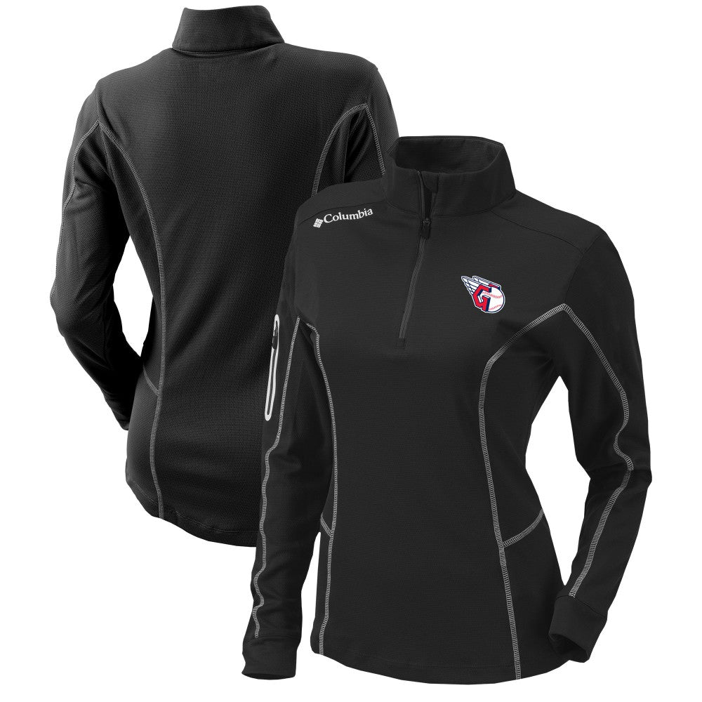 Cleveland Guardians Columbia Women's Omni-Wick Shotgun Quarter-Zip Pullover Top - Black Pullover