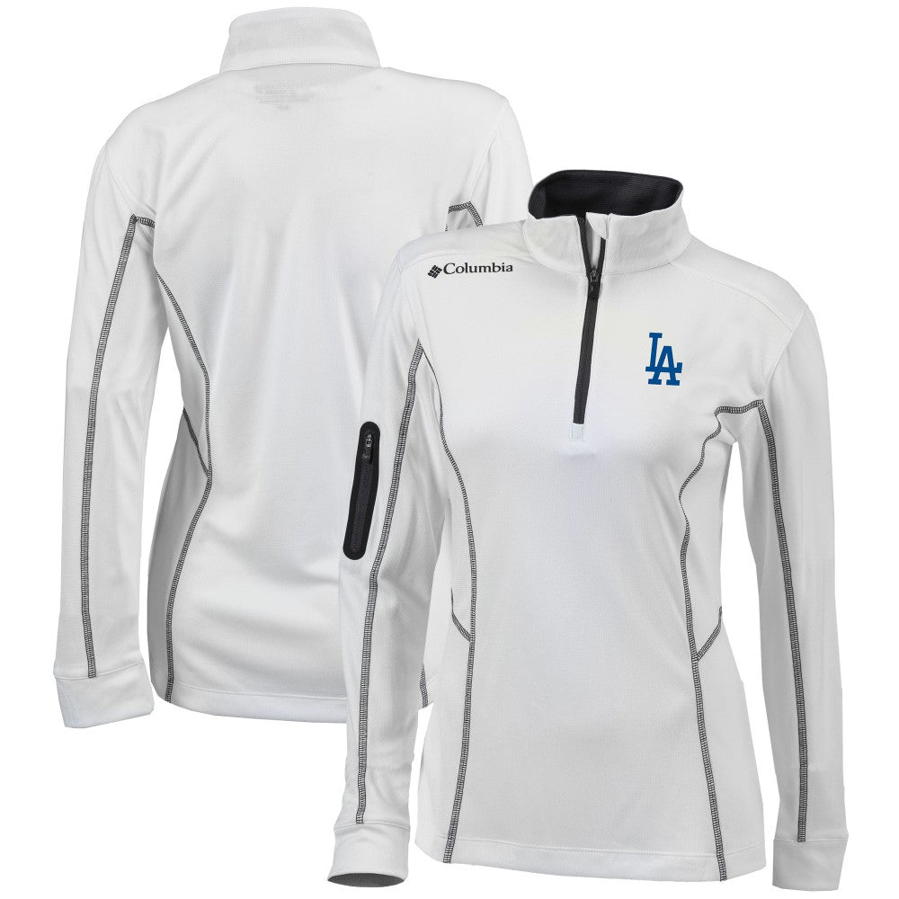 Los Angeles Dodgers Columbia Women's Omni-Wick Shotgun Quarter-Zip Pullover Top - White Pullover