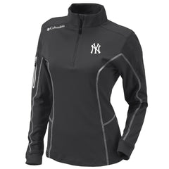 New York Yankees Columbia Women's Omni-Wick Shotgun Quarter-Zip Pullover Top - Charcoal Pullover