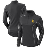 San Diego Padres Columbia Women's Omni-Wick Shotgun Quarter-Zip Pullover Top - Charcoal Pullover