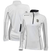 San Diego Padres Columbia Women's Omni-Wick Shotgun Quarter-Zip Pullover Top - White Pullover