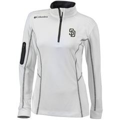 San Diego Padres Columbia Women's Omni-Wick Shotgun Quarter-Zip Pullover Top - White Pullover