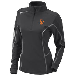 San Francisco Giants Columbia Women's Omni-Wick Shotgun Quarter-Zip Pullover Top - Charcoal Pullover