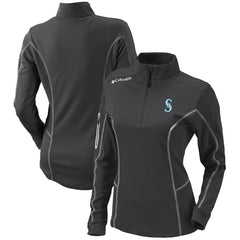 Seattle Mariners Columbia Women's Omni-Wick Shotgun Quarter-Zip Pullover Top - Charcoal Pullover