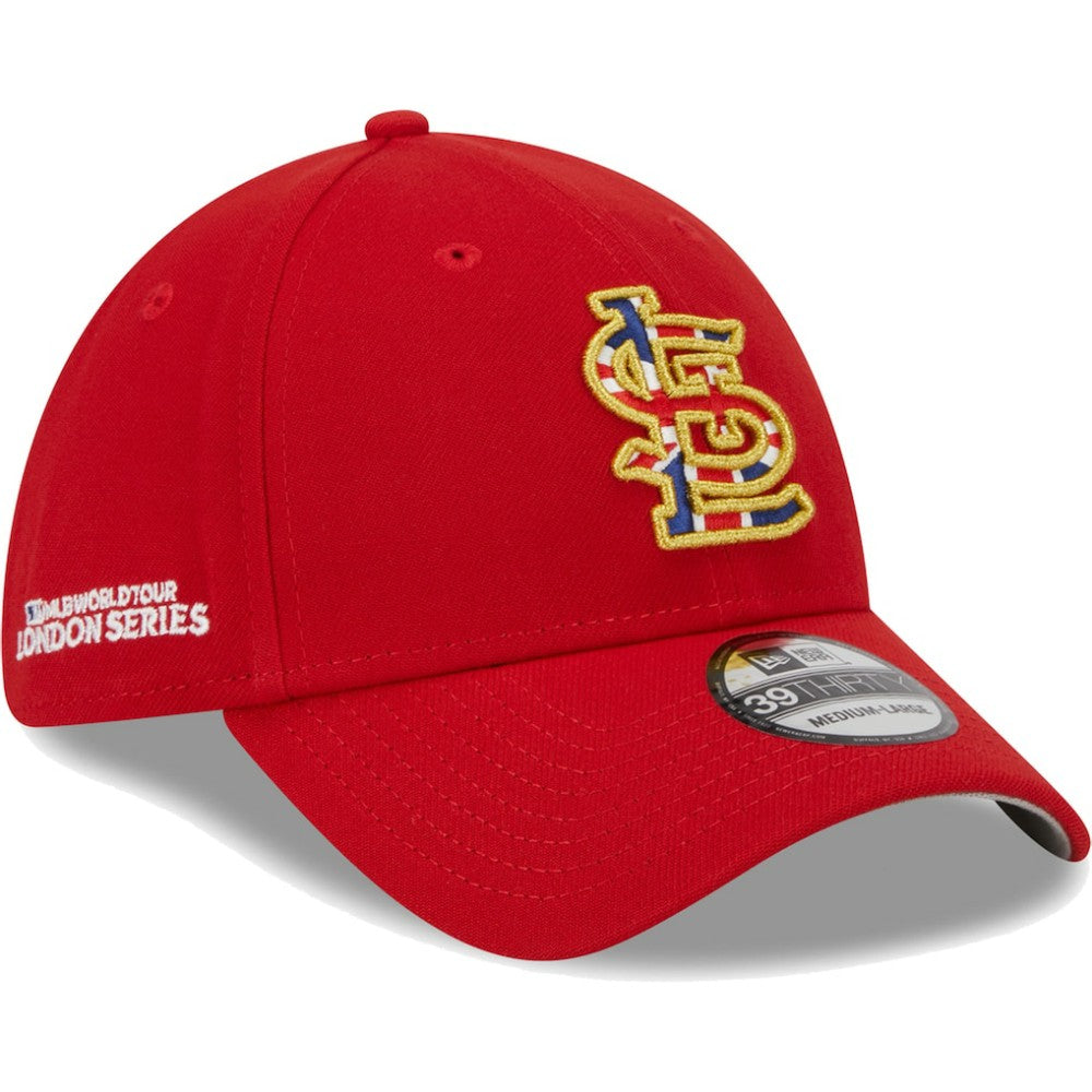 St. Louis Cardinals New Era 2023 MLB World Tour: London Series Flag Fill 39THIRTY Flex Hat - Red Hats