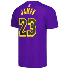 LeBron James Los Angeles Lakers Jordan Brand 2022/23 Statement Edition Name & Number T-Shirt Purple