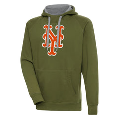 New York Mets Antigua Victory Pullover Hoodie - Olive Hoodies