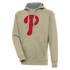 Philadelphia Phillies Antigua Victory Pullover Hoodie - Khaki Hoodies