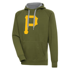 Pittsburgh Pirates Antigua Victory Pullover Hoodie - Olive Hoodies
